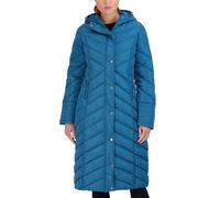 Steve Madden Women's Madden Girl Long Maxi Puffer buffers with Zigzag Pattern, Peacock, L