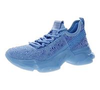 Steve Madden Women's Maxima Sneaker, Blue Rhinestone, 6 UK