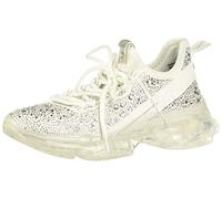 Steve Madden Women's Maxima Sneaker, White Multi Rhinestone, 8 UK