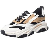 Steve Madden Women's Possession Sneaker, Black/Tan, 7 US, 4.5 UK