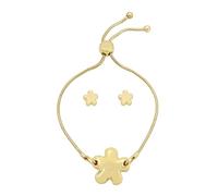 Steve Madden Womens Puffy Flower Bracelet & Earring Jewelry Set