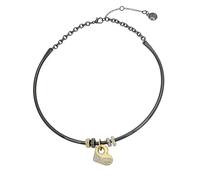 Steve Madden Womens Puffy Heart Charm Wire Necklace