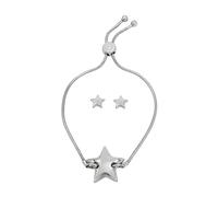 Steve Madden Womens Puffy Star Bracelet & Earring Jewelry Set