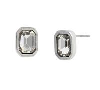 Steve Madden Women's Punk Romance Emerald Cut Stone Stud Earrings, One Size, Metal Glass, No Gemstone