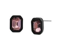 Steve Madden Women's Punk Romance Emerald Cut Stone Stud Earrings, One Size, Metal Glass, No Gemstone