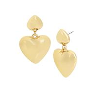 Steve Madden Women's Sculpted Puffy Heart Drop Earrings, One Size, Metal, No Gemstone
