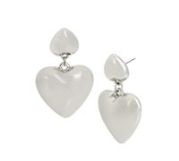 Steve Madden Women's Sculpted Puffy Heart Drop Earrings, One Size, Metal, No Gemstone