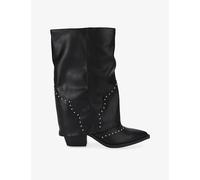 Steve Madden Womens Steve Madden Saddle Heeled Leather Knee-High Boots Black Eur 36 / 3 UK Women