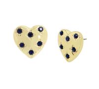 Steve Madden Womens Stone Heart Stud Earrings, One Size, Metal Glass, No Gemstone