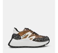 Steve Madden Womens Supercampo S Lace Up Platform Sneakers in Snake Mul - Beige - Size UK 5