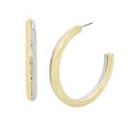 Steve Madden Womens Two-tone Chunky Hoop Earrings