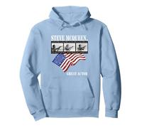 Steve McQueen_020 Pullover Hoodie, Adult Unisex, Dusty Blue, Medium
