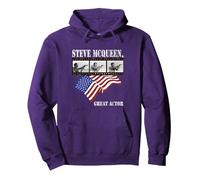 Steve McQueen_020 Pullover Hoodie, Adult Unisex, Purple, XX-Large
