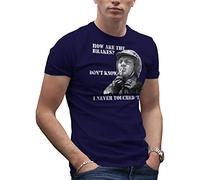 Steve McQueen Biker Motorcycle Cool Classic Retro How are Your Brakes Men's Navy Blue T-Shirt Size XL