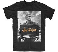 Steve McQueen Chair T-Shirt Mens Tee Shirt Summer Fashion Tops Clothing Movie Star Kult Bullitt Actor Racer Le Mans Black M