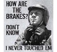 Steve McQueen- How are the Brakes? - Wall art Tin Plaque Large Square 20x20cm Pub Shed Bar Man Cave Home Bedroom Office Kitchen Gift Metal Sign
