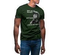 Steve McQueen How are Your Brakes Biker? Men's Military Green T-Shirt Size XXL