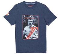 Steve McQueen Le Mans Vintage Card T-Shirt, Dark blue mottled, S