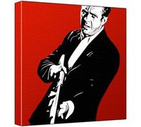 Steve Mcqueen - Pop Art Print (Red Background) 30 x 30 x 2.5 cm Deep Box Canvas