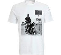 Steve McQueen 'The Great Escape' Motorcycle T-Shirt Tee Whitexl White (Medium)