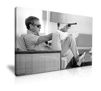 Steve McQueen The King of Cool Poster Picture Print Canvas Wall Art Decoration (91cm X 61cm)