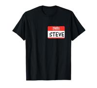 Steve Name Tag Shirt Red Hello My Name is Sticker for School T-Shirt