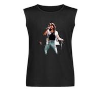Steve Perry Men Black Sleeveless T-Shirt Print Unisex Cotton Tee Shirt L