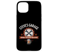 Steve’s Garage Repairs Cold Beer Bad Advice Funny Mechanic Case for iPhone 15 Plus