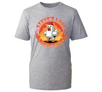 Steve’s Lava Chicken T-Shirt - Funny Pixel Chicken Graphic Tee - Gamer Style Unisex Top - Retro Gaming Gift Shirt (Navy, 9 Years) (HeatherGrey, 7 Years)