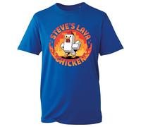 Steve’s Lava Chicken T-Shirt - Funny Pixel Chicken Graphic Tee - Gamer Style Unisex Top - Retro Gaming Gift Shirt (Navy, 9 Years) (Royal, XL Years)