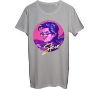 Steve Stranger Science Fiction Series Cool Portrait with Baseball Bat Men's T-Shirt bnft Grey XX-Large