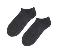 Steven 1 Pack Mens Soft Cotton Low Cut Trainer Socks with Non Slip Grips - 6-8 UK - Charcoal
