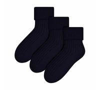 Steven 3 Pack Ladies Cosy Wool Bed Socks (2 Sizes) - 6-8 UK - Black