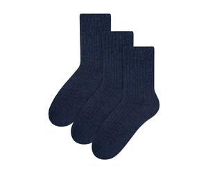 Steven 3 Pack Ladies Original Wool Dress Socks (2 Sizes) - 6-8 UK - Navy Blue