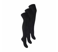 Steven 3 Pairs Ladies Extra Long Thigh High Over The Knee Wool Socks - 6-8 UK - Black