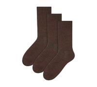 Steven 3 Pairs Mens Alpaca Wool Winter Thick Warm Boot Socks - 6-8 UK - Brown