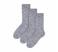 Steven 3 Pairs Mens Alpaca Wool Winter Thick Warm Boot Socks - 6-8 UK - Light Grey