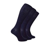 Steven 3 Pairs Mens Knee High Soft Breathable Merino Wool Socks - 9-11 UK - Navy