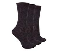 STEVEN 3 Pairs Multipack Ladies Original Merino Wool Socks Breathable Winter Thick Cushion Warm Boot Socks (3-5, Dark Grey)