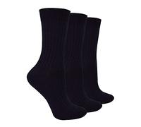 STEVEN 3 Pairs Multipack Ladies Original Merino Wool Socks Breathable Winter Thick Cushion Warm Boot Socks (6-8, Black)