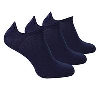 STEVEN 3 Pairs Multipack Mens Merino Wool Invisible Socks Breathable Lightweight Low Cut Wool Socks (6-8, Navy)