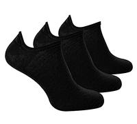 STEVEN 3 Pairs Multipack Mens Merino Wool Invisible Socks Breathable Lightweight Low Cut Wool Socks (9-11, Black)