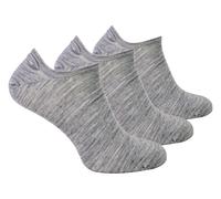 Steven - 3 Pairs Multipack Mens Merino Wool Invisible Socks - Light Grey - Size UK 9-11