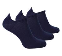 Steven - 3 Pairs Multipack Mens Merino Wool Invisible Socks - Navy - Size UK 6-8