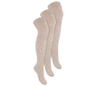 Steven Women's 3 Pairs Extra Long Thigh High Over The Knee Wool Socks in Beige | Size: 6-8 Steven Beige 6-8