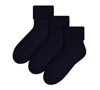 STEVEN 3 Pairs Womens Wool Bed Socks Luxury Lightweight Warm Fuzzy Lounge Sleep Socks for Ladies (3-5, Black)
