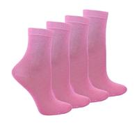 Steven 4 Pairs Childrens Organic Cotton Sensory Socks - Seamless Socks for Boys & Girls - 2-3 Years - Pink