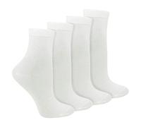 Steven 4 Pairs Childrens Organic Cotton Sensory Socks - Seamless Socks for Boys & Girls - 2-3 Years - White