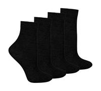 STEVEN - 4 Pairs Kids Seamless Socks Sensory Issues | Organic Cotton Soft Comfort for Childrens Sensitive Feet (2-3 Years, Black)