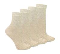 STEVEN - 4 Pairs Kids Seamless Socks Sensory Issues | Organic Cotton Soft Comfort for Childrens Sensitive Feet (2-3 Years, Light Beige)